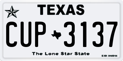 TX license plate CUP3137