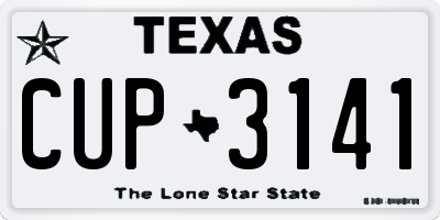 TX license plate CUP3141