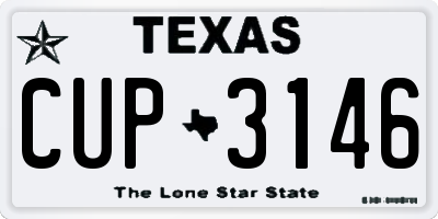 TX license plate CUP3146