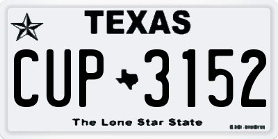 TX license plate CUP3152