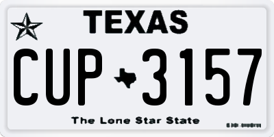 TX license plate CUP3157