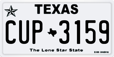 TX license plate CUP3159
