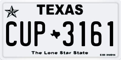 TX license plate CUP3161