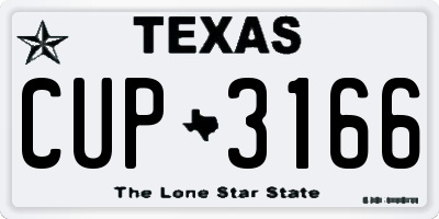 TX license plate CUP3166