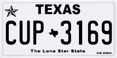 TX license plate CUP3169