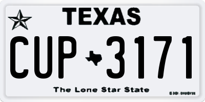 TX license plate CUP3171