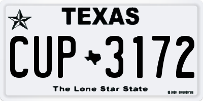TX license plate CUP3172