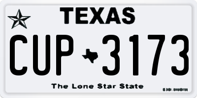 TX license plate CUP3173