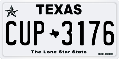 TX license plate CUP3176