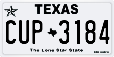 TX license plate CUP3184