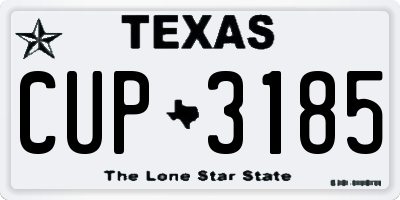 TX license plate CUP3185