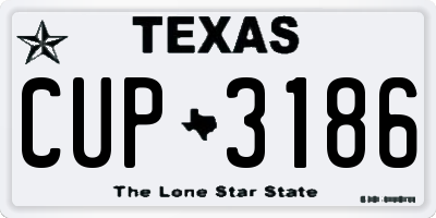 TX license plate CUP3186