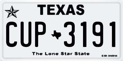 TX license plate CUP3191