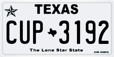 TX license plate CUP3192