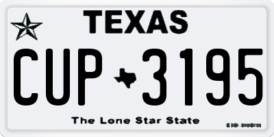 TX license plate CUP3195