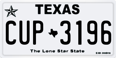 TX license plate CUP3196