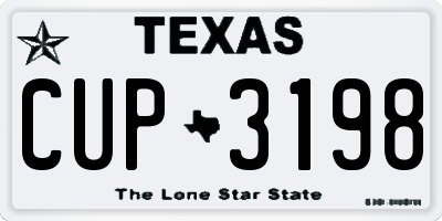 TX license plate CUP3198