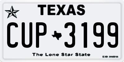 TX license plate CUP3199