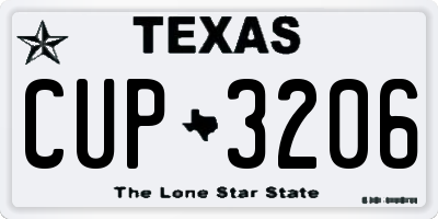 TX license plate CUP3206
