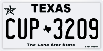TX license plate CUP3209