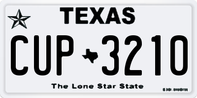 TX license plate CUP3210