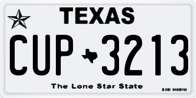 TX license plate CUP3213