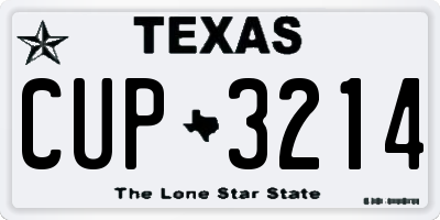TX license plate CUP3214