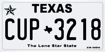 TX license plate CUP3218