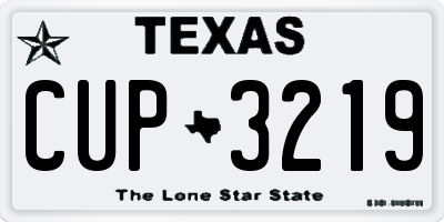 TX license plate CUP3219