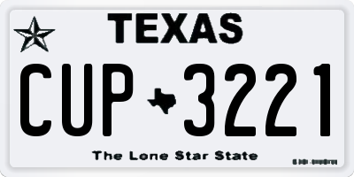 TX license plate CUP3221