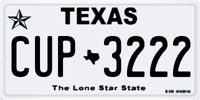 TX license plate CUP3222