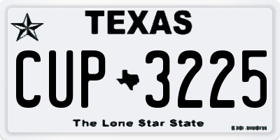 TX license plate CUP3225