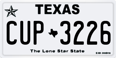 TX license plate CUP3226