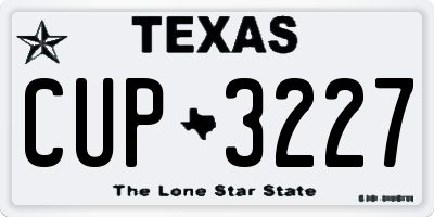 TX license plate CUP3227