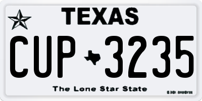 TX license plate CUP3235