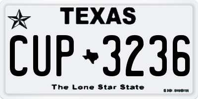 TX license plate CUP3236