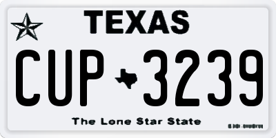 TX license plate CUP3239