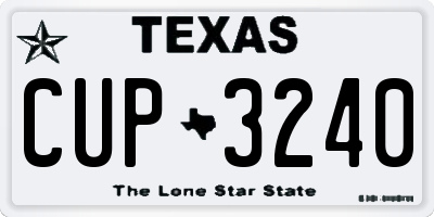 TX license plate CUP3240