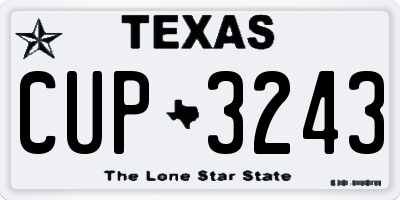 TX license plate CUP3243