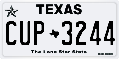 TX license plate CUP3244
