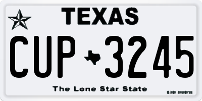 TX license plate CUP3245