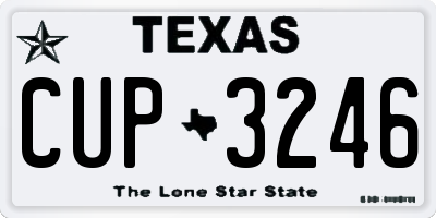 TX license plate CUP3246