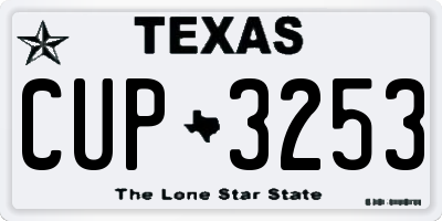TX license plate CUP3253