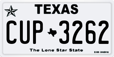 TX license plate CUP3262