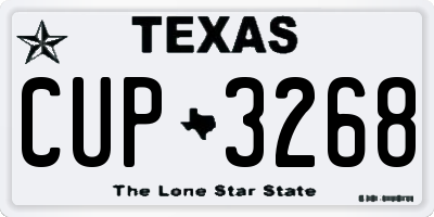 TX license plate CUP3268