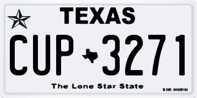 TX license plate CUP3271