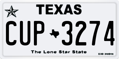 TX license plate CUP3274