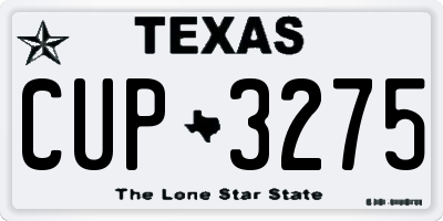 TX license plate CUP3275