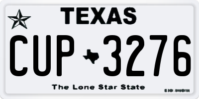 TX license plate CUP3276