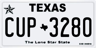 TX license plate CUP3280